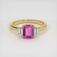 1.45 Ct. Pink Sapphire Ring, 14K Yellow Gold 1