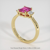 1.45 Ct. Pink Sapphire Ring, 14K Yellow Gold 2