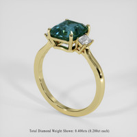 4.11 Ct. Greenish Blue Sapphire Ring, 14K Yellow Gold 2