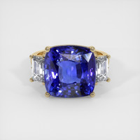 11.20 Ct. Blue Sapphire Ring, 18K Yellow Gold 1