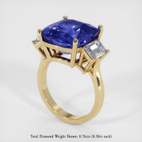 11.20 Ct. Blue Sapphire Ring, 18K Yellow Gold 2