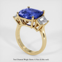 7.24 Ct. Blue Sapphire Ring, 18K Yellow Gold 2