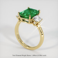 3.70 Ct. Emerald Ring, 18K Yellow Gold 2