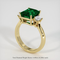 3.11 Ct. Emerald Ring, 18K Yellow Gold 2