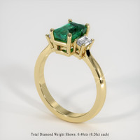 1.41 Ct. Emerald  Ring - 18K Yellow Gold