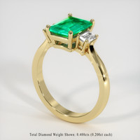 1.33 Ct. Emerald Ring, 18K Yellow Gold 2