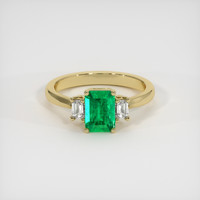 1.19 Ct. Emerald Ring, 18K Yellow Gold 1