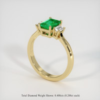 1.19 Ct. Emerald Ring, 18K Yellow Gold 2