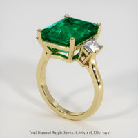 5.96 Ct. Emerald Ring, 18K Yellow Gold 2