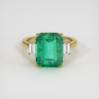 7.63 Ct. Emerald Ring, 18K Yellow Gold 1