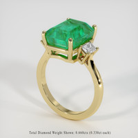 7.63 Ct. Emerald Ring, 18K Yellow Gold 2