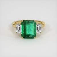 6.12 Ct. Emerald Ring, 18K Yellow Gold 1