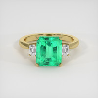 3.45 Ct. Emerald Ring, 18K Yellow Gold 1