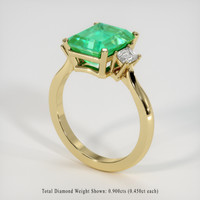 3.45 Ct. Emerald Ring, 18K Yellow Gold 2