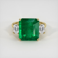 7.26 Ct. Emerald Ring, 18K Yellow Gold 1