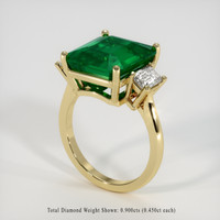 7.26 Ct. Emerald Ring, 18K Yellow Gold 2