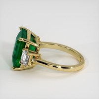 7.26 Ct. Emerald Ring, 18K Yellow Gold 4