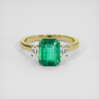 4.51 Ct. Emerald Ring, 18K Yellow Gold 1