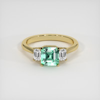 0.97 Ct. Emerald Ring, 18K Yellow Gold 1