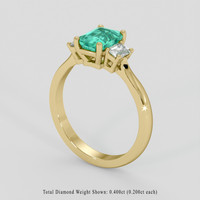 1.00 Ct. Emerald Ring, 18K Yellow Gold 2