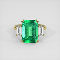 6.44 Ct. Emerald Ring, 18K Yellow Gold 1