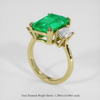6.44 Ct. Emerald Ring, 18K Yellow Gold 2