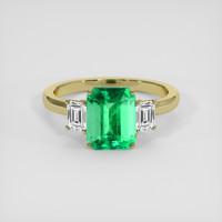 3.47 Ct. Emerald Ring, 18K Yellow Gold 1