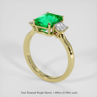 3.47 Ct. Emerald Ring, 18K Yellow Gold 2