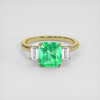 4.16 Ct. Emerald Ring, 18K Yellow Gold 1