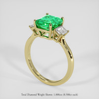 4.16 Ct. Emerald Ring, 18K Yellow Gold 2