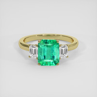 3.30 Ct. Emerald Ring, 18K Yellow Gold 1