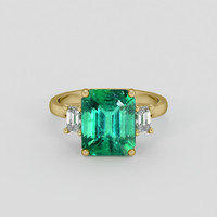 2.98 Ct. Emerald Ring, 18K Yellow Gold 1