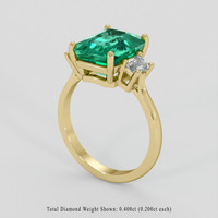 2.98 Ct. Emerald Ring, 18K Yellow Gold 2