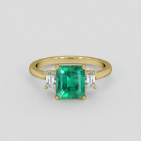 1.77 Ct. Emerald Ring, 18K Yellow Gold 1