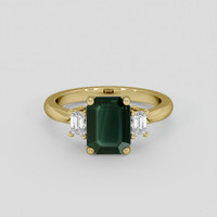 2.00 Ct. Bluish Green Sapphire Ring, 18K Yellow Gold 1