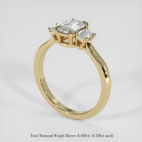 0.96 Ct. White Sapphire Ring, 18K Yellow Gold 2