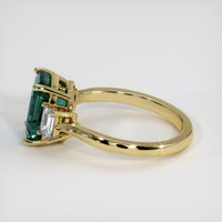 3.83 Ct. Bluish Green Sapphire Ring, 18K Yellow Gold 4