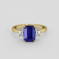 2.42 Ct. Blue Sapphire Ring, 18K Yellow Gold 1