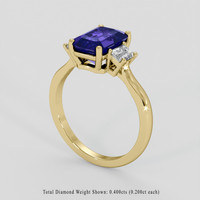2.42 Ct. Blue Sapphire Ring, 18K Yellow Gold 2