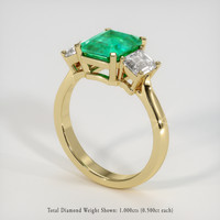 2.12 Ct. Emerald Ring, 18K Yellow Gold 2