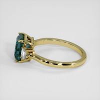 4.11 Ct. Greenish Blue Sapphire Ring, 18K Yellow Gold 4