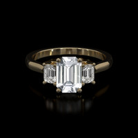 1.03 Ct. White Sapphire Ring, 18K Yellow Gold 1