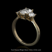 1.03 Ct. White Sapphire Ring, 18K Yellow Gold 2