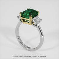 4.30 Ct. Emerald Ring, 18K Yellow & White 2