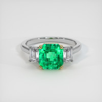 2.93 Ct. Emerald Ring, 18K Yellow & White 1