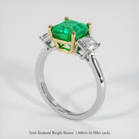 2.93 Ct. Emerald Ring, 18K Yellow & White 2