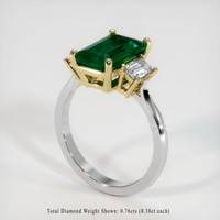 2.70 Ct. Emerald Ring, 18K Yellow & White 2