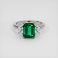 1.90 Ct. Emerald Ring, 18K Yellow & White 1