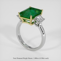 4.87 Ct. Emerald Ring, 18K Yellow & White 2