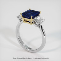 3.05 Ct. Blue Sapphire Ring, 18K Yellow & White 2